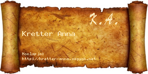 Kretter Anna névjegykártya